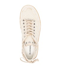 Мужские бежевые низкие кеды из плотной ткани от BLUEMARBLE