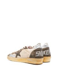 Мужские бежевые низкие кеды из плотной ткани от Golden Goose