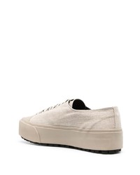 Мужские бежевые низкие кеды из плотной ткани от Oamc