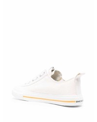 Мужские бежевые низкие кеды из плотной ткани от Diesel