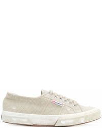 Мужские бежевые низкие кеды от Superga