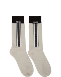 Мужские бежевые носки с принтом от Fendi
