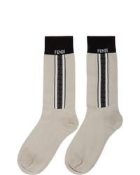 Мужские бежевые носки с принтом от Fendi