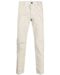 Мужские бежевые рваные джинсы от DSQUARED2