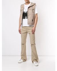 Мужские бежевые рваные джинсы от Undercover