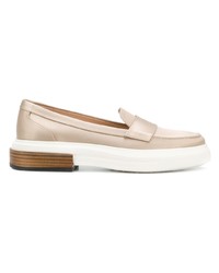 Бежевые сатиновые лоферы на платформе от Tod's