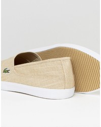 Мужские бежевые слипоны от Lacoste