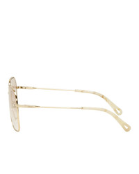 Женские бежевые солнцезащитные очки от Chloé