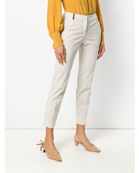 Бежевые узкие брюки от Peserico