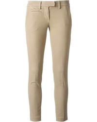 Бежевые узкие брюки от Dondup
