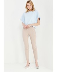 Бежевые узкие брюки от Emka