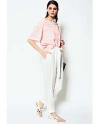 Бежевые узкие брюки от LO