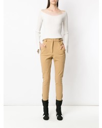 Бежевые узкие брюки от Gloria Coelho