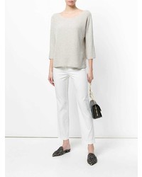 Бежевые узкие брюки от Meme