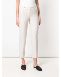 Бежевые узкие брюки от Cambio