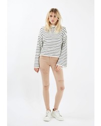 Бежевые узкие брюки от Topshop