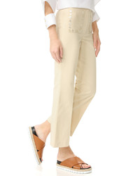 Бежевые широкие брюки от Edun