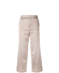 Бежевые широкие брюки от Pt01