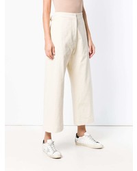 Бежевые широкие брюки от Studio Nicholson