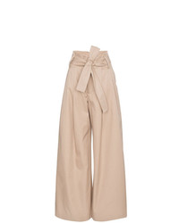 Бежевые широкие брюки от Wright Le Chapelain