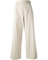 Бежевые широкие брюки от Yves Saint Laurent