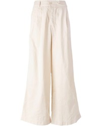 Бежевые широкие брюки от Zucca