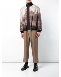 Мужской бежевый бомбер с принтом от Oamc