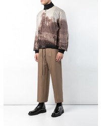 Мужской бежевый бомбер с принтом от Oamc