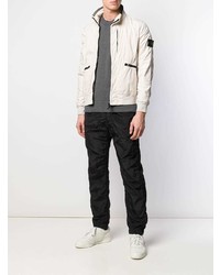 Мужской бежевый бомбер от Stone Island