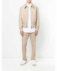 Мужской бежевый бомбер от AMI Alexandre Mattiussi