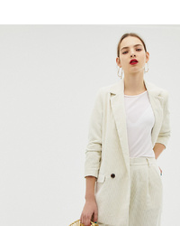 Бежевый вельветовый двубортный пиджак