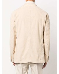 Мужской бежевый вельветовый двубортный пиджак от Lardini