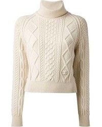 Бежевый вязаный короткий свитер от Chanel