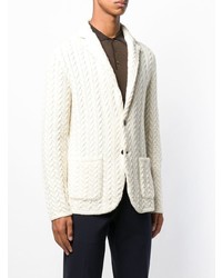 Мужской бежевый вязаный пиджак от Lardini