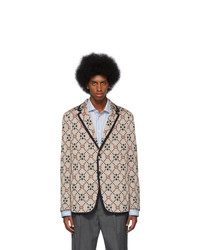 Мужской бежевый вязаный пиджак от Gucci