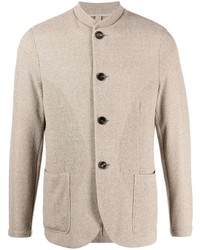 Мужской бежевый вязаный пиджак от Harris Wharf London