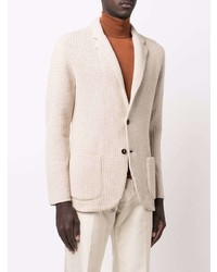 Мужской бежевый вязаный пиджак от Lardini