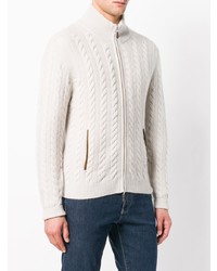 Мужской бежевый вязаный свитер на молнии от N.Peal