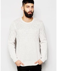 Мужской бежевый вязаный свитер от Asos
