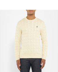 Мужской бежевый вязаный свитер от Polo Ralph Lauren