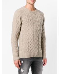 Мужской бежевый вязаный свитер от Overcome