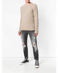 Мужской бежевый вязаный свитер от Overcome