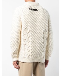 Мужской бежевый вязаный свитер от Loewe