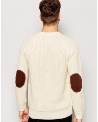 Мужской бежевый вязаный свитер от Brave Soul