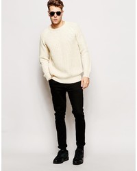 Мужской бежевый вязаный свитер от Brave Soul