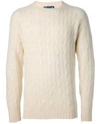 Мужской бежевый вязаный свитер от Drumohr