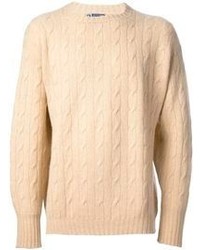 Мужской бежевый вязаный свитер от Drumohr