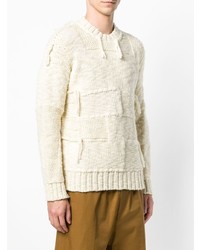 Мужской бежевый вязаный свитер от Maison Flaneur