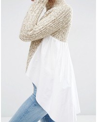 Женский бежевый вязаный свитер от Asos