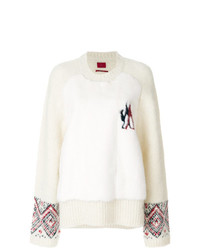 Женский бежевый вязаный свитер от Moncler